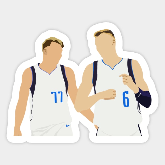 Luka Doncic and Kristaps Porzingis Sticker by ActualFactual